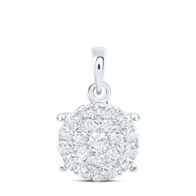 1/2ctw Diamond Cluster Pendant 