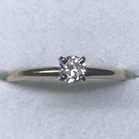 14K Yellow Gold 1/4CTW Diamond Solitaire Promise Ring