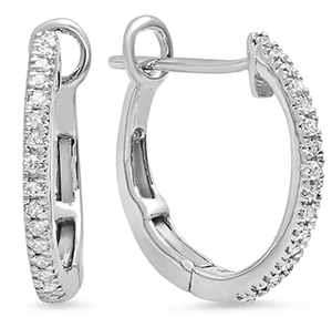 1.0ctw Round Diamond Hoop Earrings 