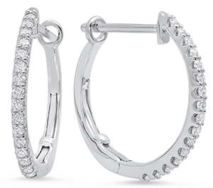 1/2ctw Round Diamond Hoop Earrings 