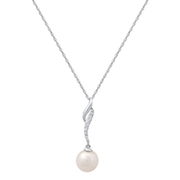 18" Pearl & Diamond Necklace