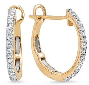 1/2ctw Round Diamond Hoop Earrings 