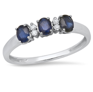 10K YG .70TGW Sapphire/Diamond Ring 