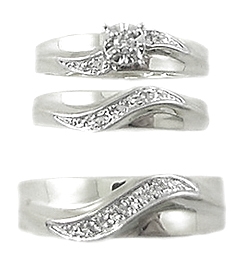 .10ctw Trio Diamond Wedding Set 