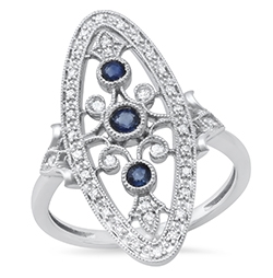 10k Sapphire & Diamond ring. 