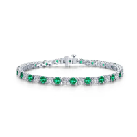 Lafonn 11ctw Alternating Emerald Tennis Bracelet