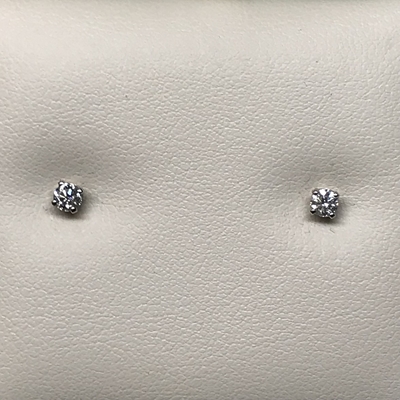 14K White Gold 1/4CTW Diamond Stud Earrings 