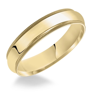 5mm 14K Yellow Gold Milgrain Band 