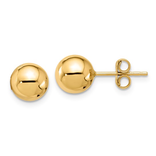 3mm Yellow Gold Ball Earrings 