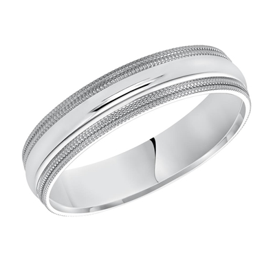 5mm 14k Double Milgrain Band 