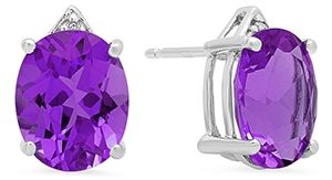 Amethyst & Diamond Earrings 