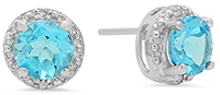 Aquamarine & Diamond Earrings 