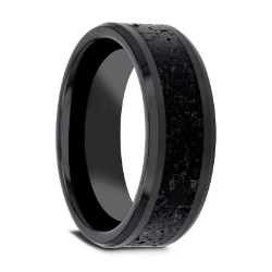 Ceramic Band with Lava Rock Inlay 