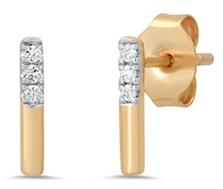 Diamond Bar Earrings 