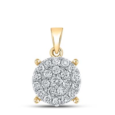 Diamond Cluster Pendant Necklace 