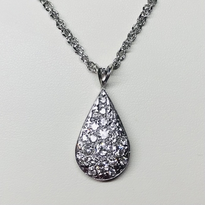 Hand made Diamond Tear Drop Pendant 