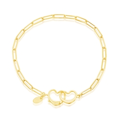 Heart Clasp Bracelet - Gold Plated 