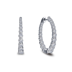 Lafonn 2.62ctw Graduated Inside Out Hoop Earrings 