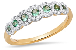 Ladies Emerald & Diamond Band 