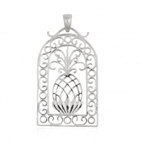 Southern Gates Scroll Framed Pineapple Pendant