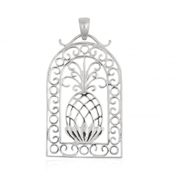 Southern Gates Scroll Framed Pineapple Pendant 