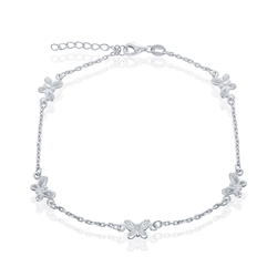 Sterling Butterfly Anklet 