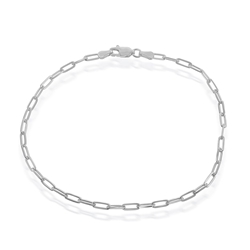 Sterling Paper Clip Anklet 