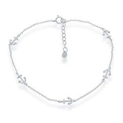 Sterling Anchor Anklet 