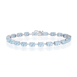 Sterling Blue Topaz Tennis Bracelet 