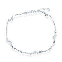 Sterling Dolphin Anklet 