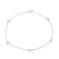 Sterling Heart Anklet 