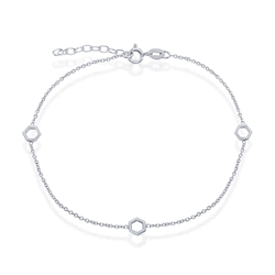 Sterling Hexagon Anklet 