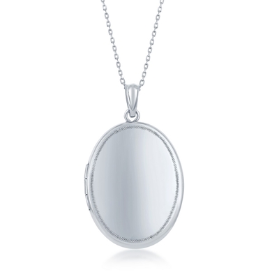 Sterling Polished Oval Locket  