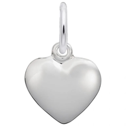 Sterling Puffy Heart Charm 