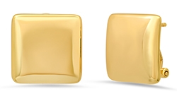 Sterling Yellow Gold Plate Square Earrings 