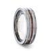 Titanium Band w/ Deer Antler & Whisky Barrel Inlay - 04A 1065