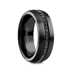 Tungsten & Sapphire Wedding Band 