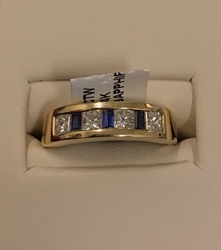 1CTW Sapphire and Diamond Band 