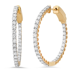 10K Yellow Gold 2CTW Lab-Grown Inside-Out  Diamond Earrings 