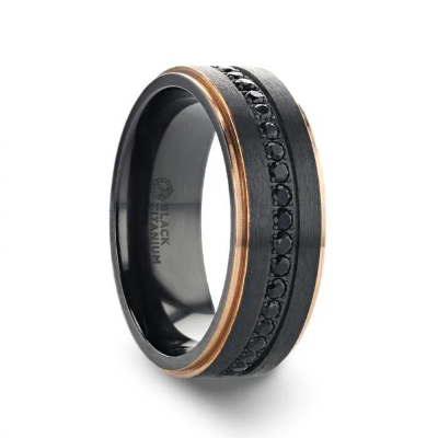 Black Titanium & Sapphire Band 