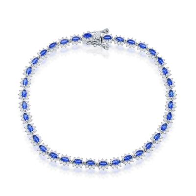 Sterling Royal Tennis Bracelet - Sapphire CZ 