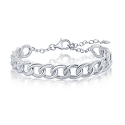 Sterling Cuban Chain Bangle 