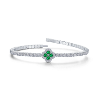 Lafonn 2.45ctw Emerald Clover Tennis Bracelet