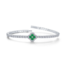 Lafonn 2.45ctw Emerald Clover Tennis Bracelet 