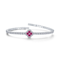 Lafonn 2.45ctw Ruby Clover Tennis Bracelet