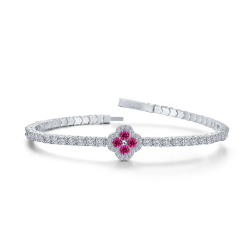 Lafonn 2.45ctw Ruby Clover Tennis Bracelet 