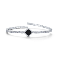 Lafonn 2.40ctw Black Onyx Clover Tennis Bracelet