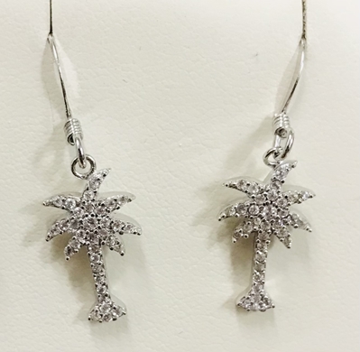 CZ Palmetto Tree Earrings 