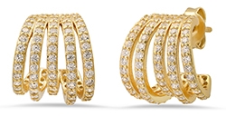 Sterling with Gold & CZ Earrings 