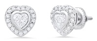 Sterling Moissanite Heart Earrings